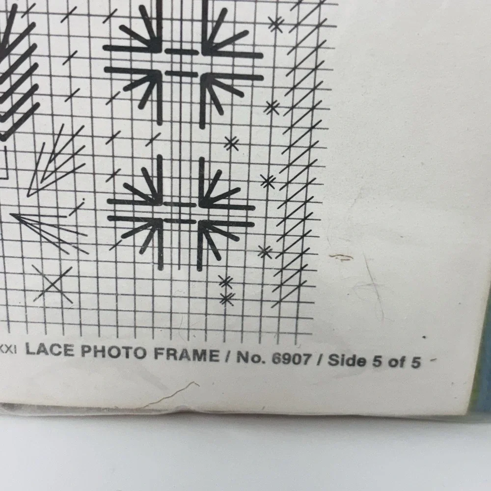 Vintage Sunset Needlepoint Wedding Lace Photo Frame Kit Fits 8x10 NOS